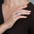2.25 Carat Blue Topaz and .15 ct. t.w. Diamond Ring in 14kt White Gold