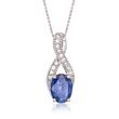 1.60 Carat Sapphire and .15 ct. t.w. Diamond Pendant Necklace in 14kt White Gold