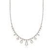 C. 1990 Vintage 3.75 ct. t.w. Diamond Drop Station Necklace in 18kt White Gold
