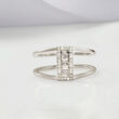 .24 ct. t.w. Baguette and Round Diamond Open-Space Ring in 14kt White Gold