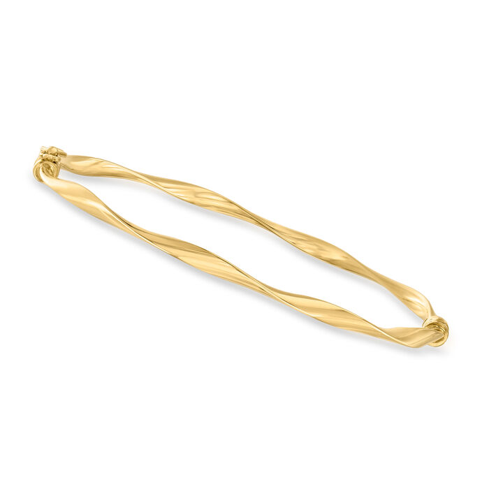 Italian 10kt Yellow Gold Twisted Bangle Bracelet