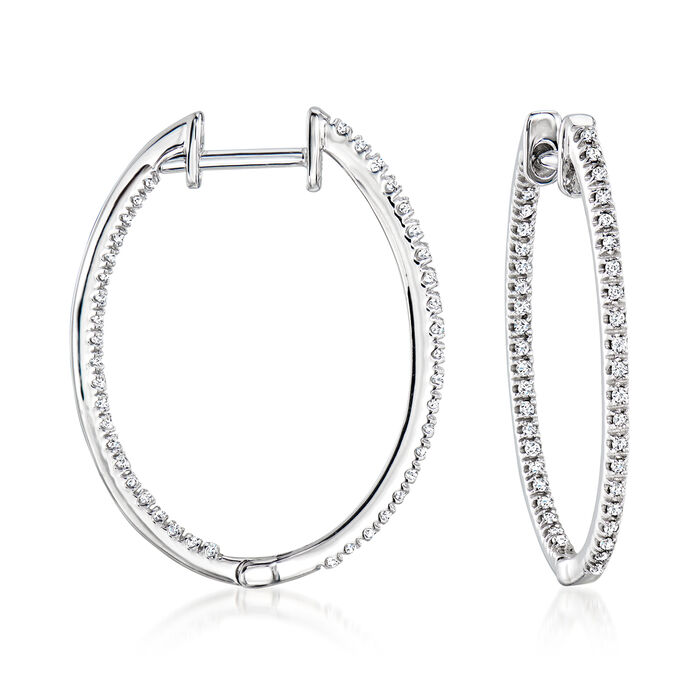 .25 ct. t.w. Diamond Inside-Outside Hoop Earrings in Sterling Silver