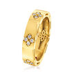Roberto Coin .15 ct. t.w. Diamond Flower Ring in 18kt Yellow Gold