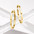 Italian 14kt Yellow Gold Squared-Edge Hoop Earrings