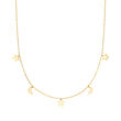 14kt Yellow Gold Celestial Charm Station Necklace