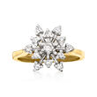 C. 1980 Vintage .25 ct. t.w. Diamond Snowflake Ring in 14kt Two-Tone Gold