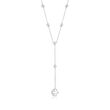 1.40 ct. t.w. CZ Star and Moon Y-Necklace in Sterling Silver