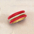 .12 ct. t.w. Diamond and Red Enamel Ring in 18kt Gold Over Sterling