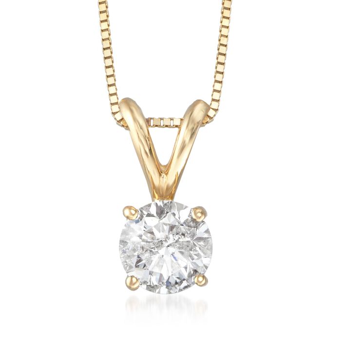 .75 Carat Diamond Pendant Necklace in 14kt Yellow Gold