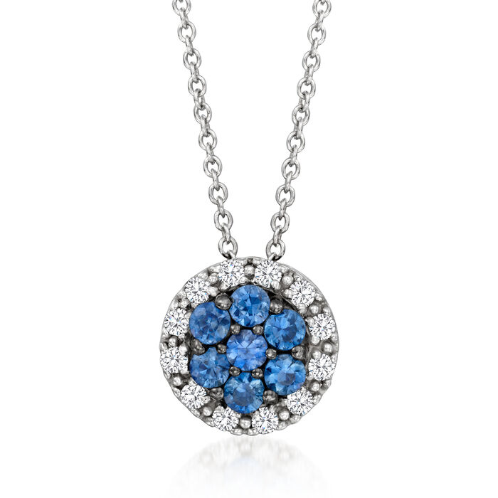 Le Vian .30 ct. t.w. Cornflower Sapphire Pendant Necklace with .17 ct. t.w. Vanilla Diamonds in 14kt Vanilla Gold