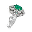 1.70 Carat Emerald and 1.20 ct. t.w. Diamond Ring in 14kt White Gold