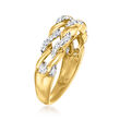.20 ct. t.w. Diamond Twisted-Link Ring in 18kt Gold Over Sterling