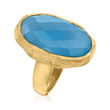 Blue Chalcedony Ring in 18kt Gold Over Sterling