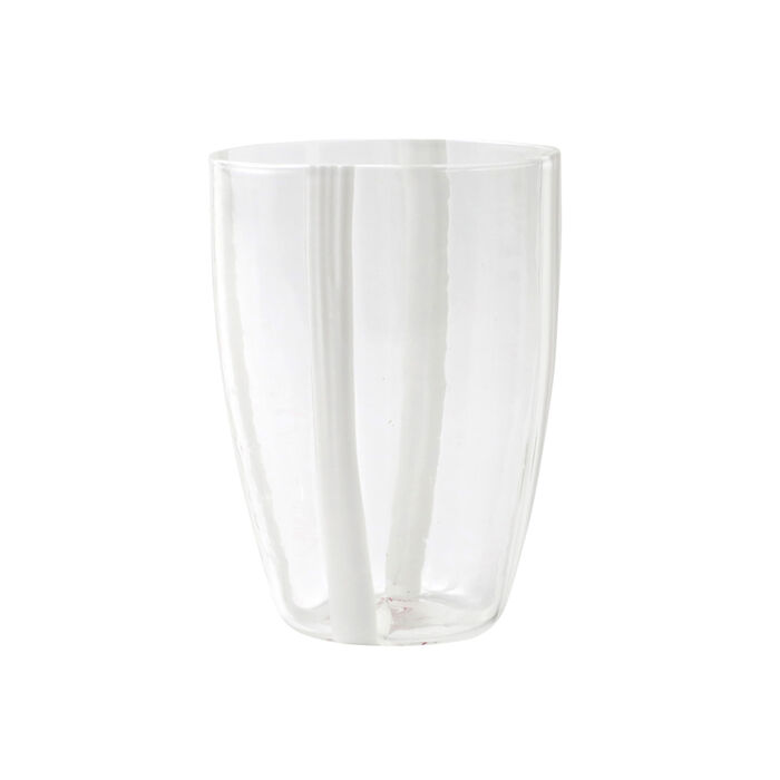 Vietri &quot;Stripe White&quot; Tall Tumbler from Italy