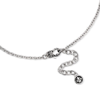 Andrea Candela &quot;Pasion De Plata&quot; Sterling Silver Round Pendant Necklace with Black Enamel