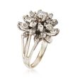 C. 1970 Vintage 1.60 ct. t.w. Diamond Floral Cluster Ring in 14kt White Gold