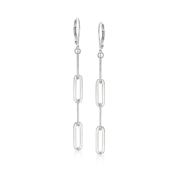 Charles Garnier Sterling Silver Paper Clip Link Drop Earrings