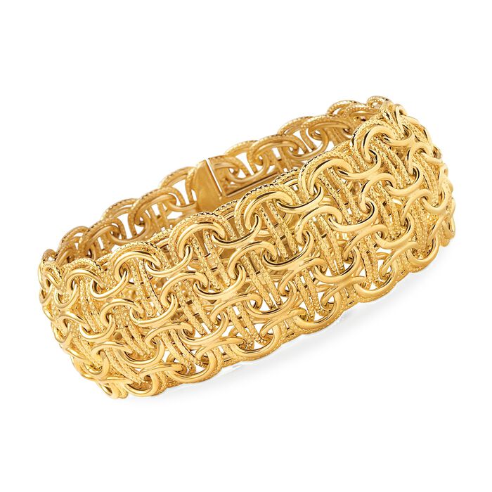 Italian 14kt Yellow Gold Woven Byzantine Bracelet