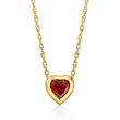 .30 Carat Garnet Heart Necklace in 14kt Yellow Gold