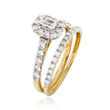 1.00 ct. t.w. Diamond Bridal Set: Engagement and Wedding Rings in 14kt Yellow Gold