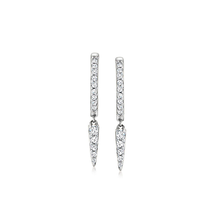 .20 ct. t.w. Diamond Spike Hoop Drop Earrings in Sterling Silver