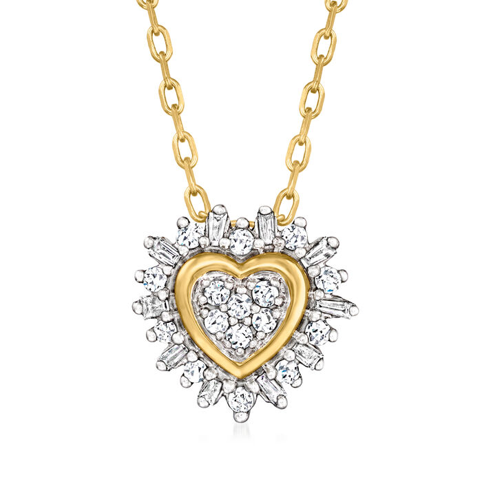 .15 ct. t.w. Diamond Heart Pendant Necklace in 10kt Yellow Gold