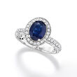 2.30 Carat Sapphire and 1.20 ct. t.w. Diamond Ring in 14kt White Gold
