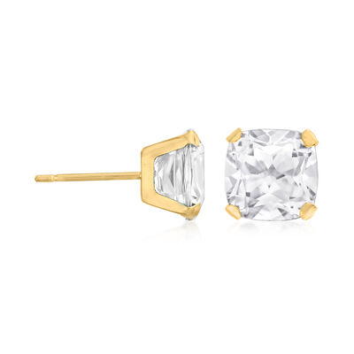 4.60 ct. t.w. White Topaz Martini Stud Earrings in 14kt Yellow Gold