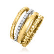 .44 ct. t.w. Diamond and 18kt Two-Tone Gold Jewelry Set: Four Stackable Rings