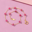 2.70 ct. t.w. Pink Tourmaline Bead Station Bracelet in 14kt Yellow Gold