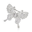 C. 1980 Vintage 1.55 ct. t.w. Diamond Butterfly Pin in 18kt White Gold