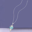 Larimar Seashell Pendant Necklace in Sterling Silver