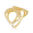 .95 ct. t.w. CZ Curve Ring in 14kt Yellow Gold Over Sterling Silver