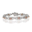 4.20 ct. t.w. Pink and White Diamond Bracelet in 18kt Two-Tone Gold