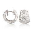 Zina Sterling Silver &quot;Sahara&quot; Hammered Hoop Earrings