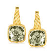 5.75 ct. t.w. Prasiolite Earrings in 18kt Gold Over Sterling