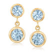 1.70 ct. t.w. Sky Blue Topaz Drop Earrings in 14kt Yellow Gold