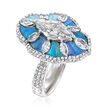Blue Opal Ring with 3.66 ct. t.w. Diamonds in 18kt White Gold
