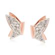 Swarovski Crystal &quot;Lilia&quot; Clear Crystal Butterfly Earrings in Rose Gold Plate
