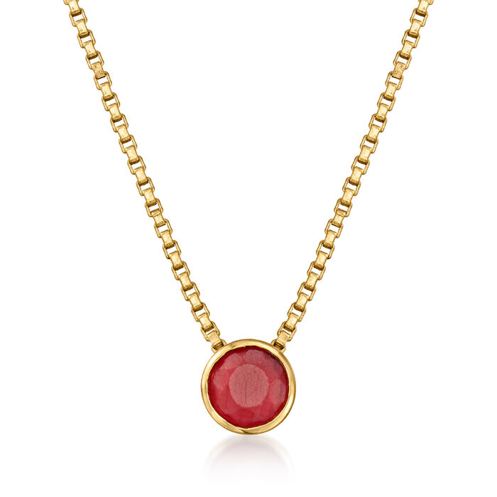 .60 Carat Ruby Necklace in 18kt Gold Over Sterling
