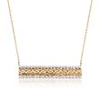 .75 ct. t.w. CZ Byzantine Bar Necklace in 14kt Yellow Gold