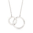 Italian Sterling Silver Interlocking Circles Necklace