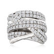 3.00 ct. t.w. Diamond Two-Row Highway Ring in Sterling Silver