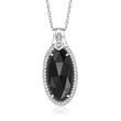 Onyx Pendant Necklace with .30 ct. t.w. White Topaz in Sterling Silver