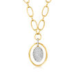 .50 ct. t.w. Diamond Oval-Link Necklace in 18kt Yellow Gold