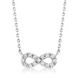 Diamond-Accented Infinity Necklace in 14kt White Gold