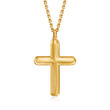 Italian 18kt Gold Over Sterling Cross Necklace