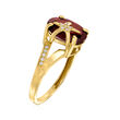 3.70 Carat Garnet and .10 ct. t.w. White Topaz Starfish Ring in 14kt Yellow Gold