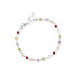 5.70 ct. t.w. Multi-Gemstone Anklet in Sterling Silver