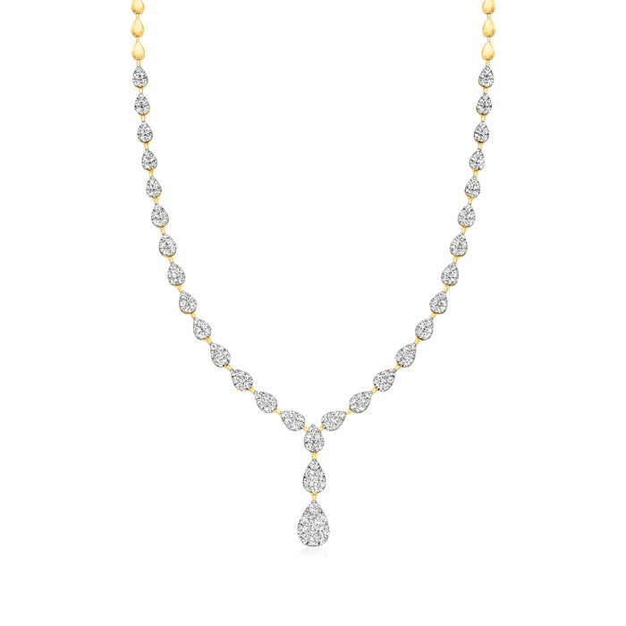 2.75 ct. t.w. Diamond Teardrop Necklace in 14kt Yellow Gold